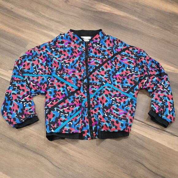 80s 90s Aviat Sportif Windbreaker Track Suit Zip Vintage Purple Blue Jacket XL - Picture 3 of 8